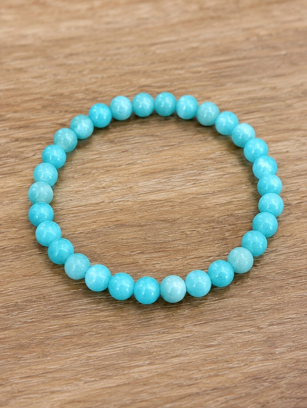 Amazonite Beaded Stretch Bracelet | Handmade